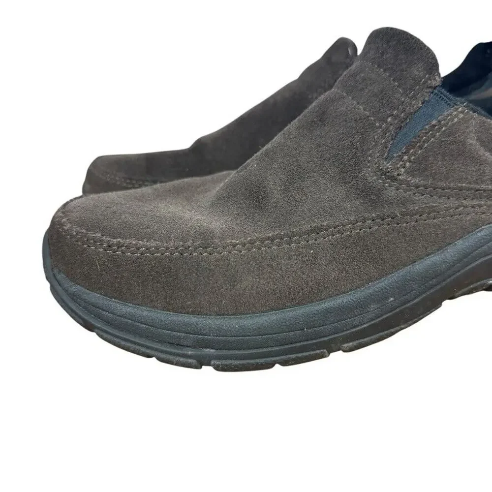 LL Bean Mens Dark Brown Casual Loafers Slip On Shoes Round Toe Suede 7 Wide